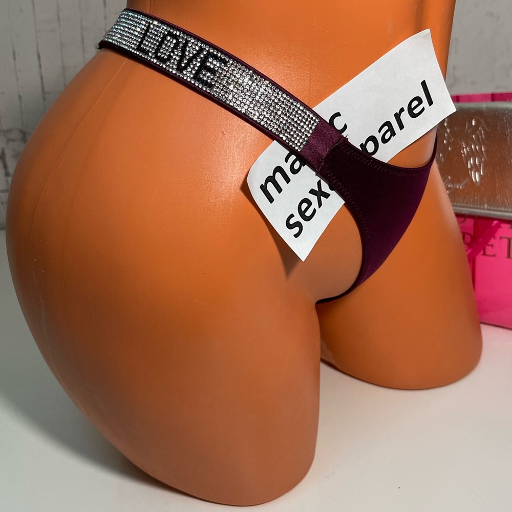 VS S M XL SHINE STRAP LOGO BOMBSHELL BRAZILIAN SNOOTH PANTY LOVE